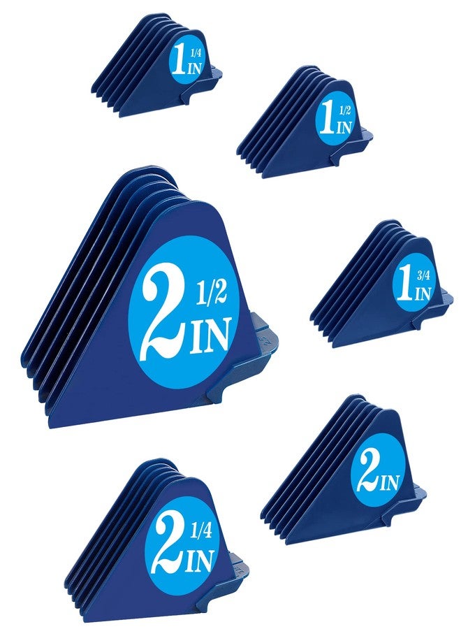 CR8GR8 Clipper Guards for Wahl 10 12 14 16 18 20 Hair Clipper Guards 6pcs Extra Long Clipper Guard Attachments 2.5 Inch Clipper Guides Multiple Sizes Universal 2.5", 2.25", 2", 1.75", 1.5", 1.25" (Blue) - Image 1
